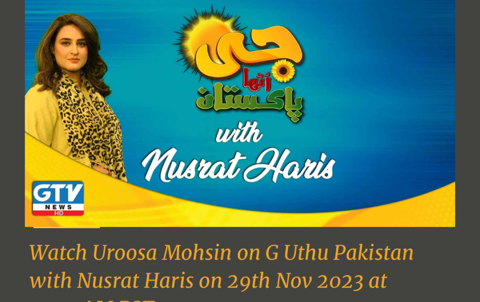 Uroosa Mohsin Live on G uthu Pakistan with Nusrat Haris on GTV